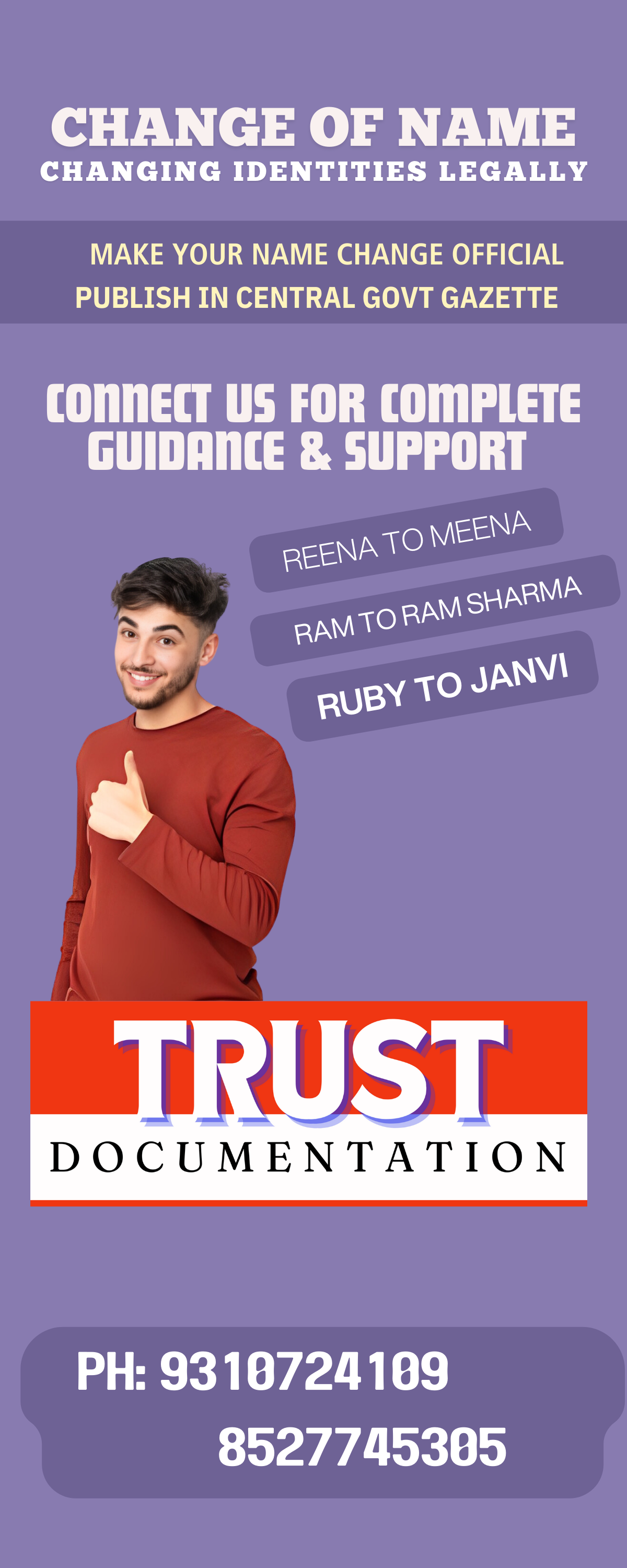 Affidavit For Name Change In Delhi 9310724109