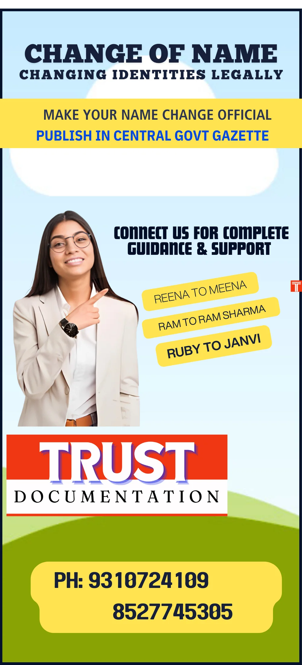 Gazette Notification for Name Change in Gurgaon 9310724109