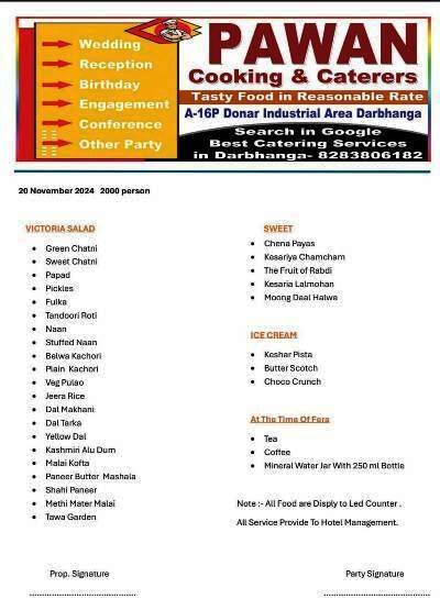 Pawan Cooking And Caterers Darbhanga-8283806182